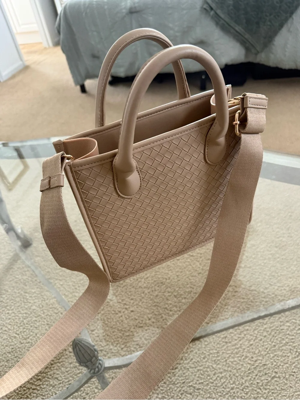 Crossi Woven Texture Top-Handle Bag